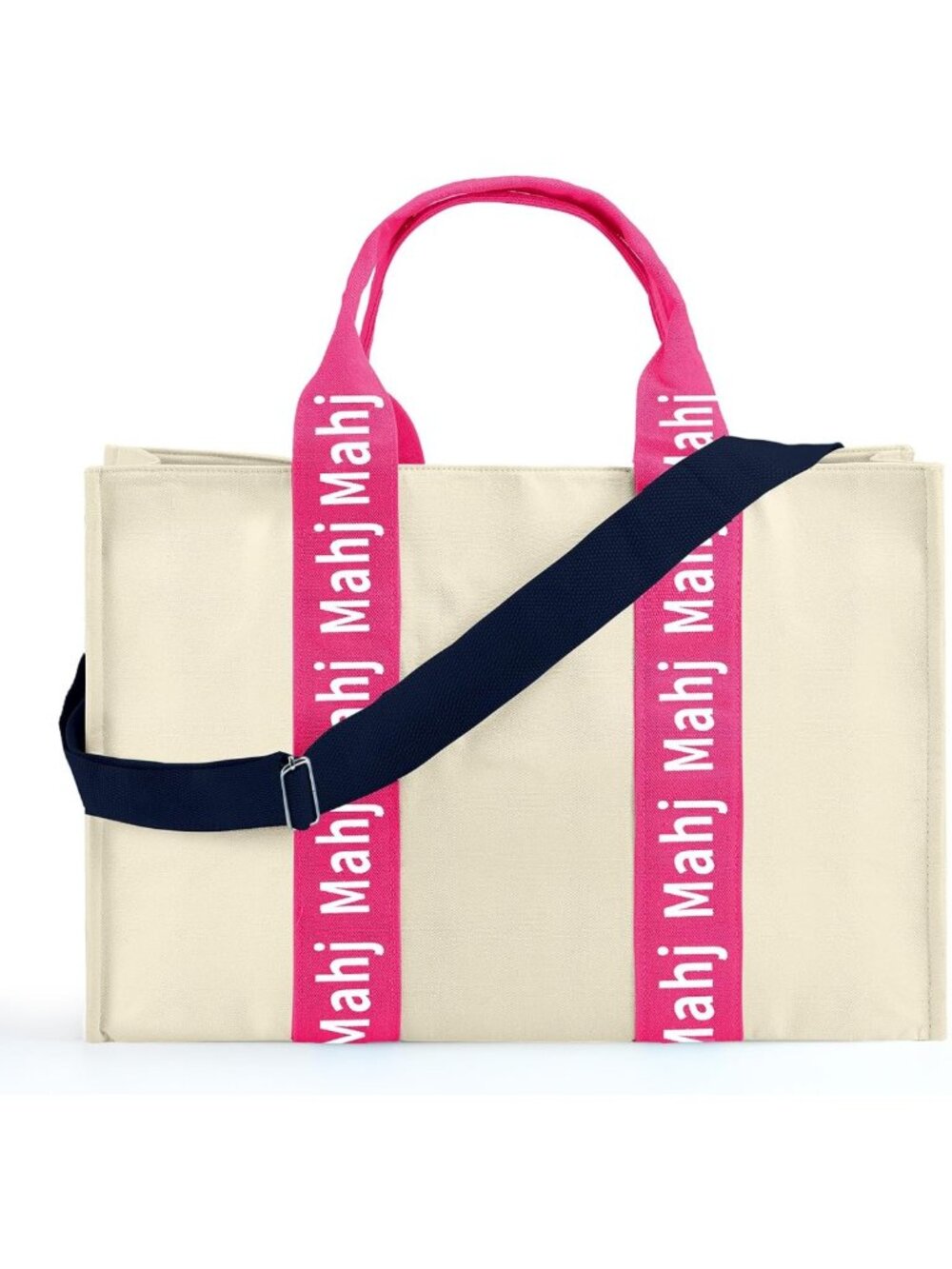 Thick Canvas Mahjong Tote Bag 22x15x6 Inches | Stylish Carrying Case for Tiles